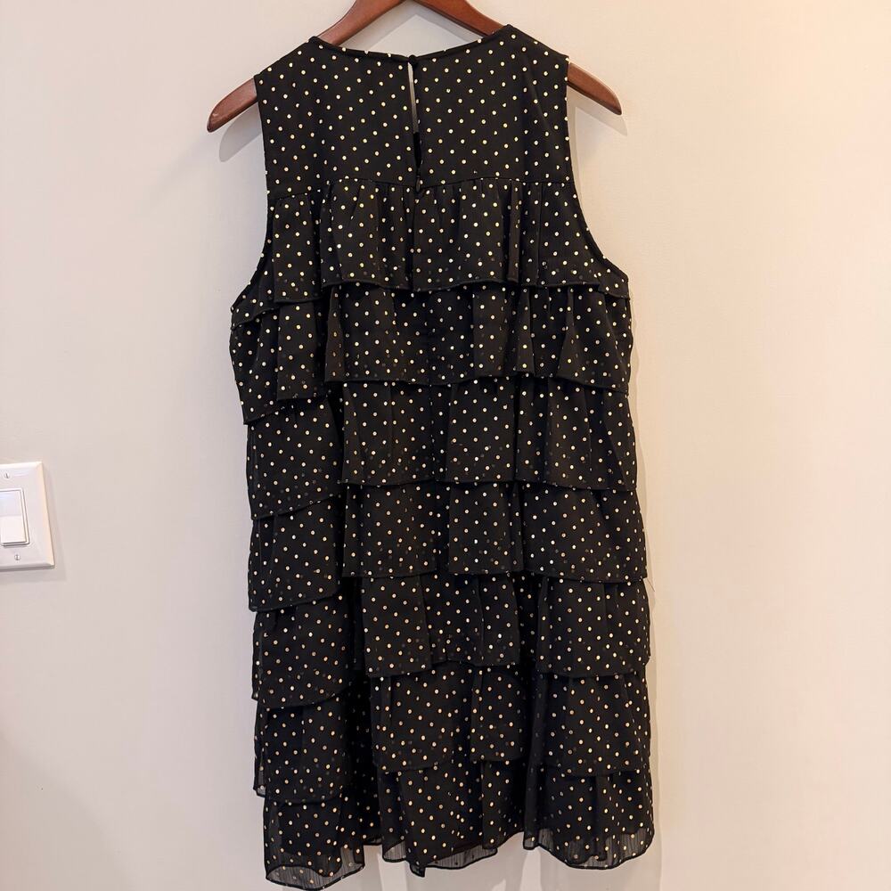 J.Crew Factory Polka Dot Tiered Chiffon Dress LBD Velvet Bow Date Trip CP905 NWT - Picture 9 of 16